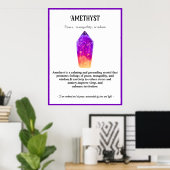 Poster Crystal Signification Guérison, Pierre Géante, Mur (Bureau à domicile)