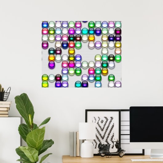 Poster Crystals Art Random Colours Boules 12 x 10 (Bureau à domicile)