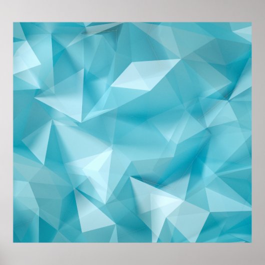 Poster Crystals bleu turquoise Triangles Arrière - plan (Devant)