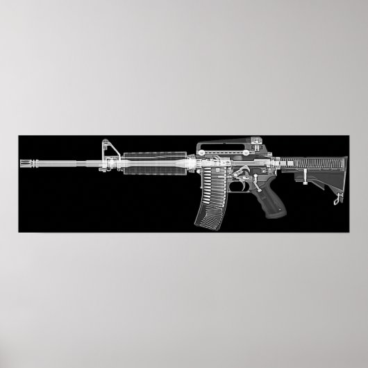 Poster CT/X du vrai fusil AR-15 ! Détail élevé (Devant)