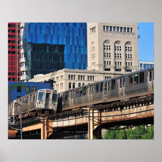Poster CTA rapid transit Orange Line and Green Line (Devant)