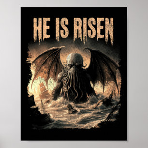 Poster Cthulhu, Il Est Ressuscité, Cthulh Horreur de Pâqu