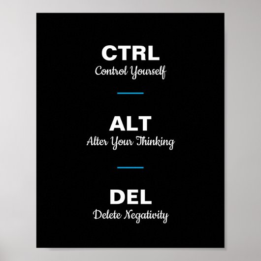 Poster Ctrl Alt Del Citation Motivationnelle (Devant)