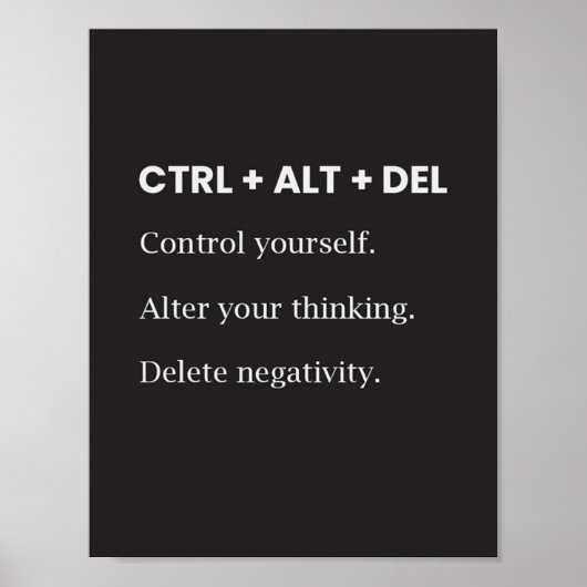 Poster Ctrl Alt Del Motivation inspiration Dire un devis (Devant)