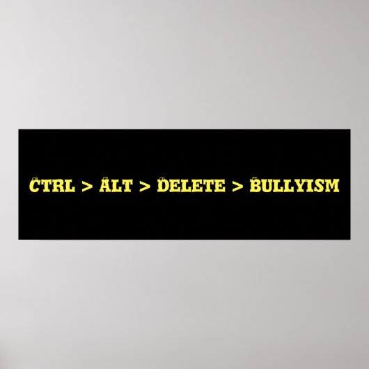 Poster Ctrl > Alt > Supprimer > Bullyisme - Anti Bully (Devant)