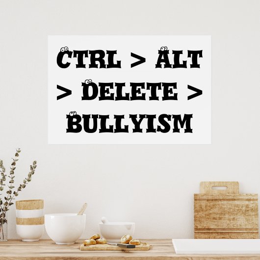 Poster Ctrl > Alt > Supprimer > Bullyisme - Anti Bully (Cuisine)