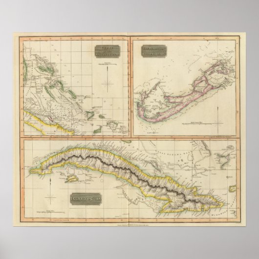 Poster Cuba, Bahama I, Bermudes (Devant)