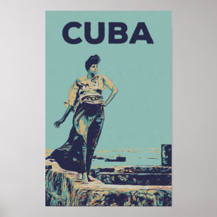 Poster Cuba Caraïbes fière femme Havana Carte postale