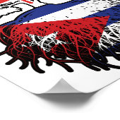 Poster Cuba Drapeau canadien cubain des racines de l'arbr (Coin)