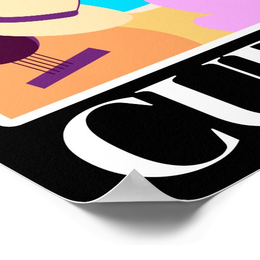 Poster Cuba Drapeau Salsa Vintage (Coin)