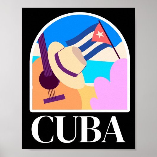 Poster Cuba Drapeau Salsa Vintage (Devant)