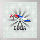 Poster Cuba Flag Map 2.0 (Devant)