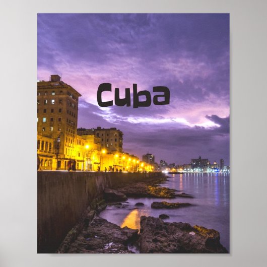 Poster Cuba La Havane La Nuit (Devant)