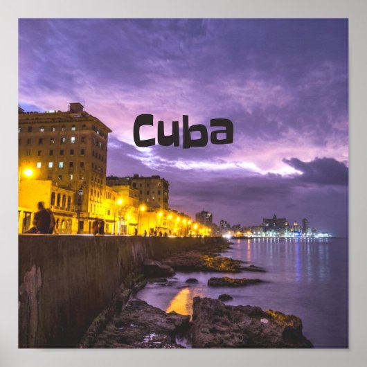Poster Cuba La Havane La Nuit (Devant)