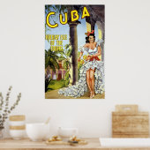 Poster Cuba L'Île De Vacances Des Tropiques (Cuisine)