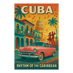 Poster Cuba - Rythme des Caraïbes