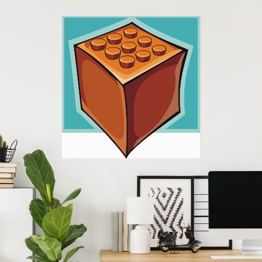 Poster Cube Brown (Bureau à domicile)