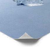 Poster Cube de glace éclaboussant dans l'eau (Coin)