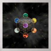 Poster Cube de Metatron Chakras Géométrie sacrée (Devant)