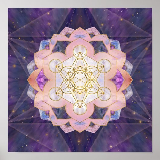 Poster Cube de Metatron dans le lotus de Gemstone (Devant)
