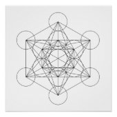 Poster Cube de Metatron noir et blanc (Devant)