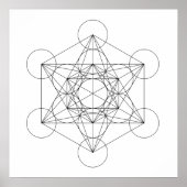 Poster Cube de Metatron noir et blanc (Devant)