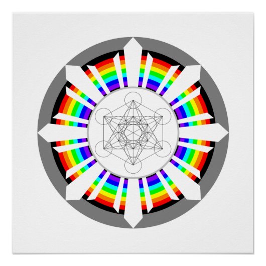 Poster Cube de Métatron Prisme Arc-en-Ciel (Devant)