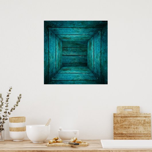 Poster Cube en bois Abstrait (Cuisine)