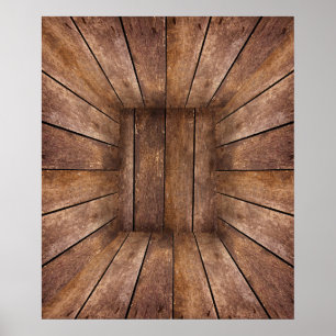 Poster Cube en bois Abstrait