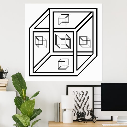 Poster Cube impossible (Bureau à domicile)