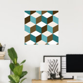 Poster Cube Lg Ptn Teintures Crème Brown et blanche (Bureau à domicile)