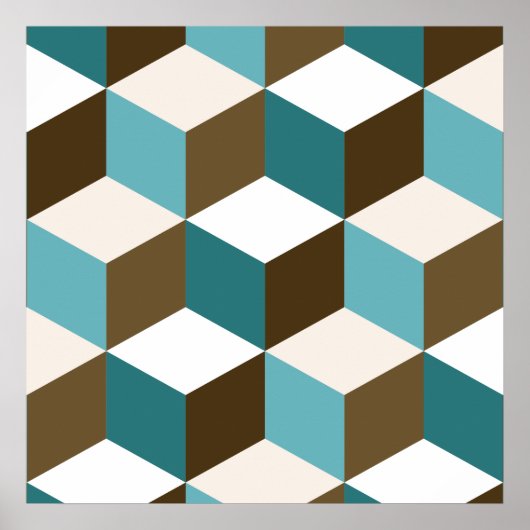 Poster Cube Lg Ptn Teintures Crème Brown et blanche (Devant)