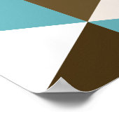 Poster Cube Motif Teals Browns White (Coin)