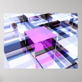 Poster Cube violet unique (Devant)