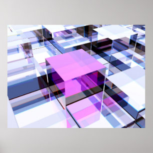 Poster Cube violet unique