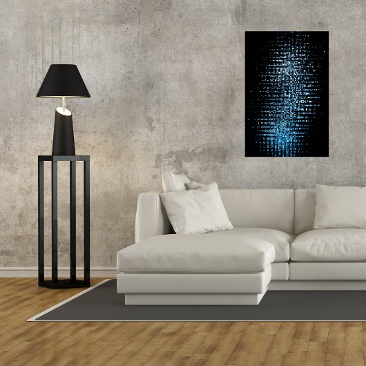 Poster Cubes bleus Abstraits