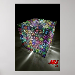 Poster cubes colorés