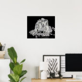 Poster Cubes de glace fondus dans des diamants (Bureau à domicile)