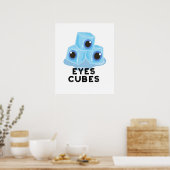 Poster Cubes d'yeux amusant jeu de glace (Cuisine)