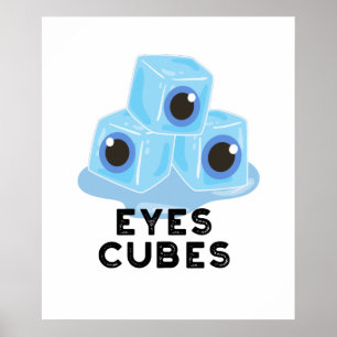 Poster Cubes d'yeux amusant jeu de glace