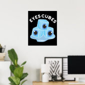 Poster Cubes d'yeux amusant pistolet à glace foncé BG (Bureau à domicile)