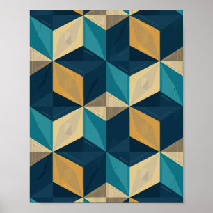 Poster Cubes géométriques 3D