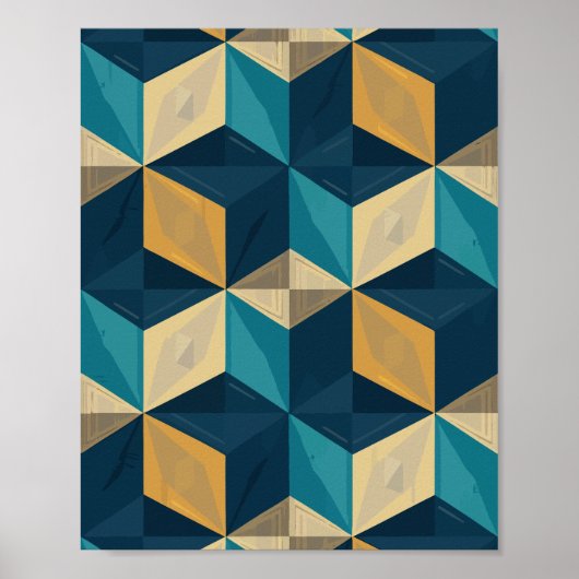 Poster Cubes géométriques 3D (Devant)