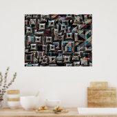 Poster Cubes géométriques en mouvement (Cuisine)