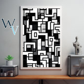 Poster Cubisme Art noir et blanc