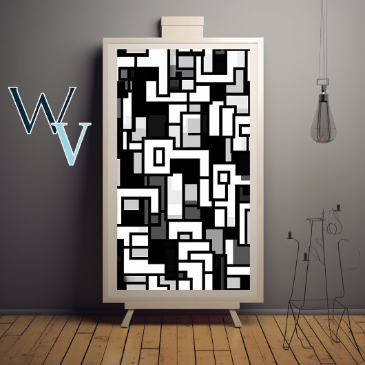 Poster Cubisme Art noir et blanc