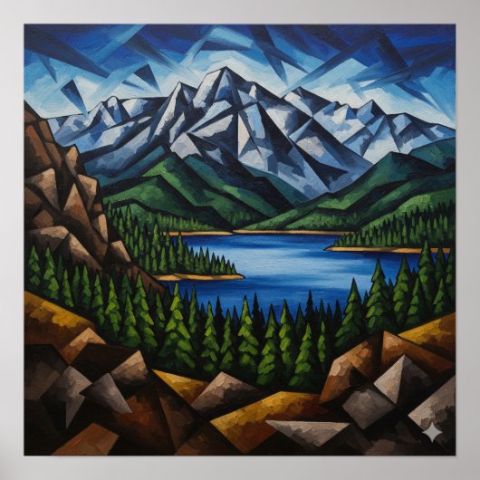 Poster Cubisme de montagne (Devant)