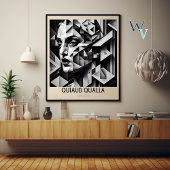 Poster Cubisme femme noir et blanc
