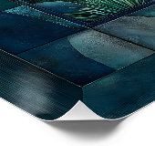 Poster Cubisme géométrique Abstrait - Art paysager vif (Coin)