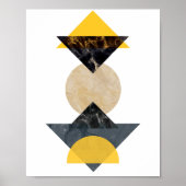 Poster Cubisme géométrique Jaune et Noir, Art moderne (Devant)